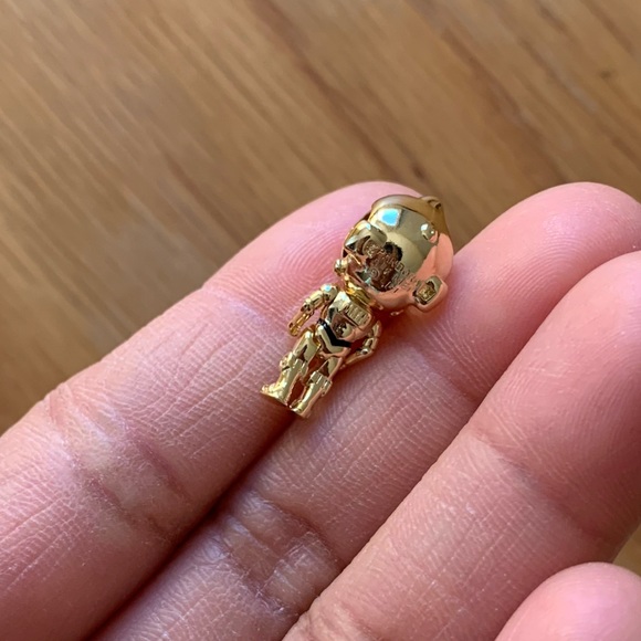 NWOT Star Wars C-3PO Gold / Black Enamel Charm Sterling Silver 925 - Picture 6 of 9